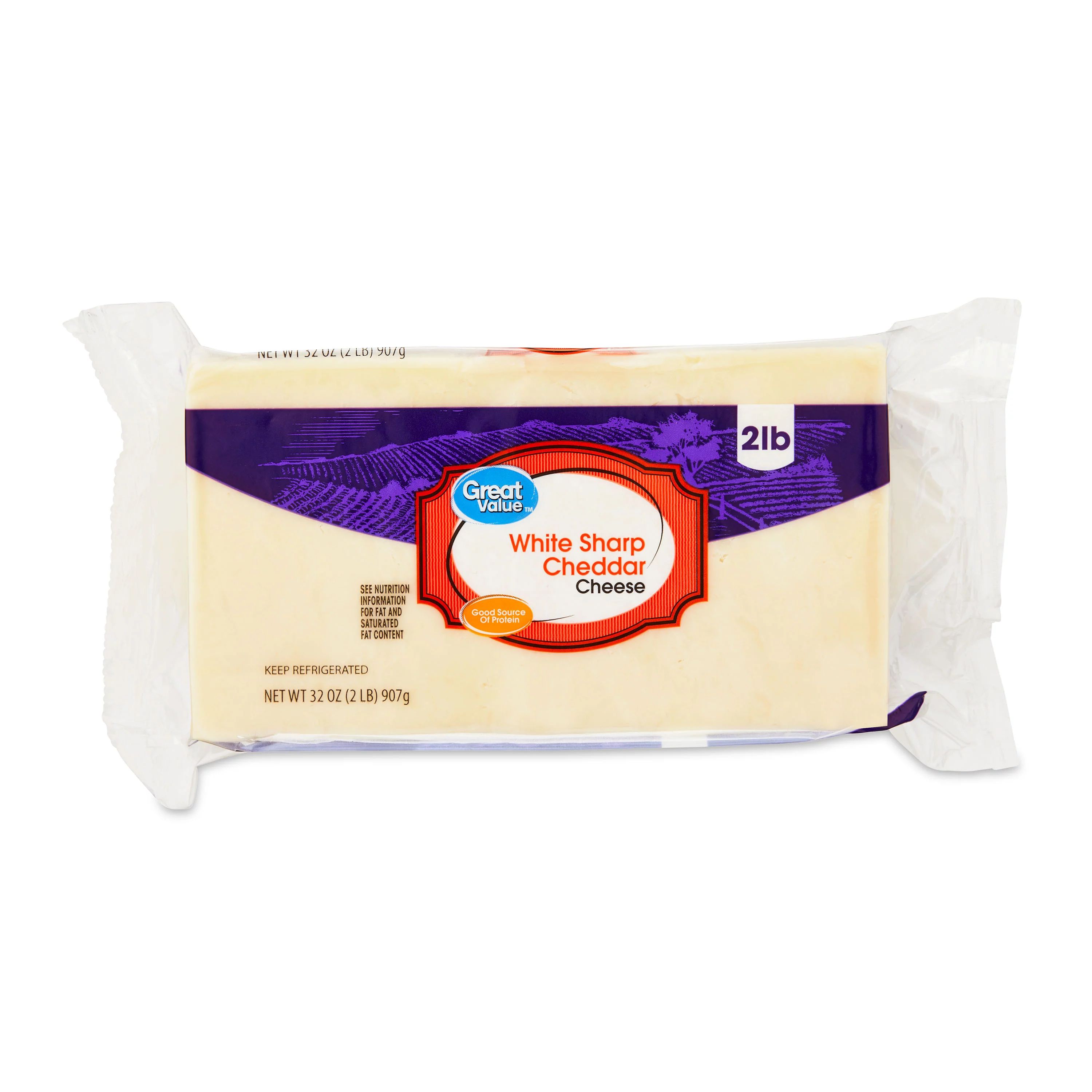 Great Value White Sharp Cheddar Cheese, 32 oz - Walmart.com | Walmart (US)