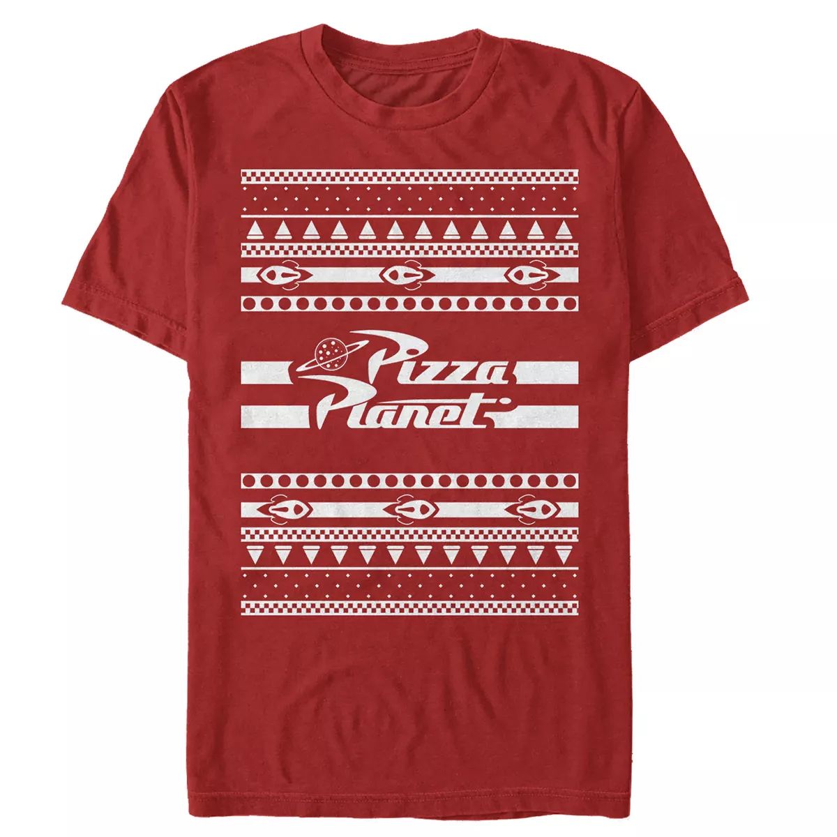 Men's Toy Story Ugly Christmas Pizza Planet T-Shirt | Target