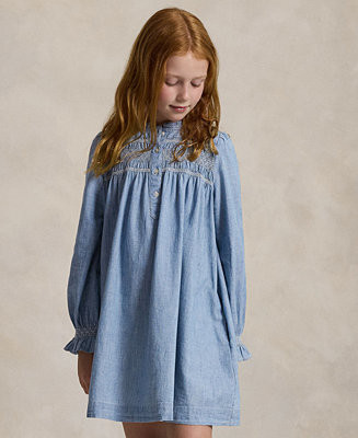 Girls 7-16 Smocked Ruffle Trim Dress | Macy's