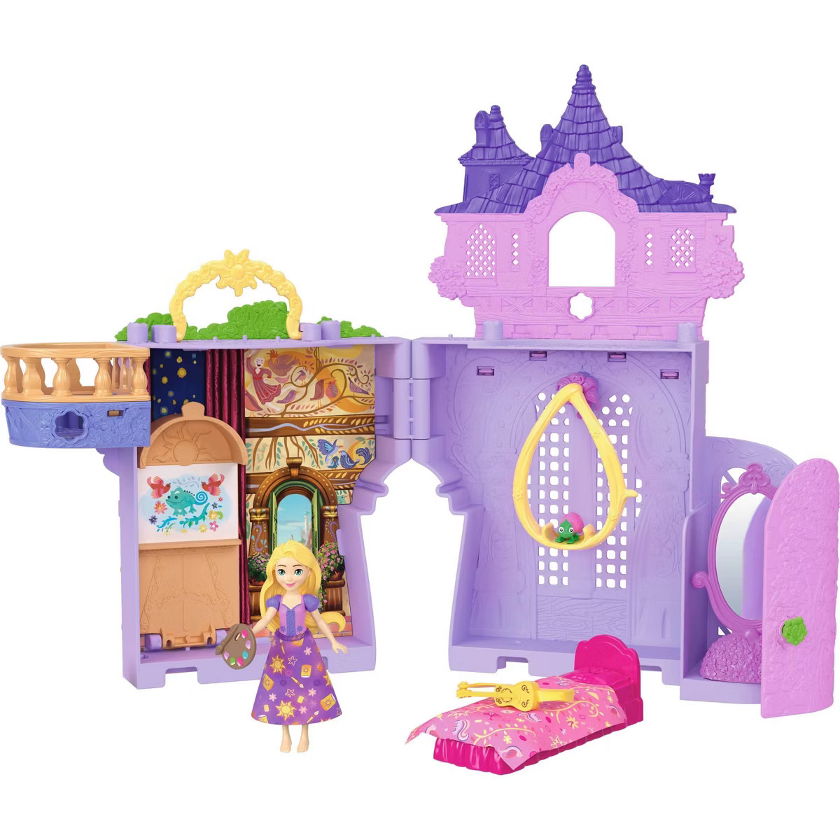 Disney Princess Rapunzel Storytime Stackers Doll House, Small Doll, Pascal Figure &amp; 7 Accessories | Target