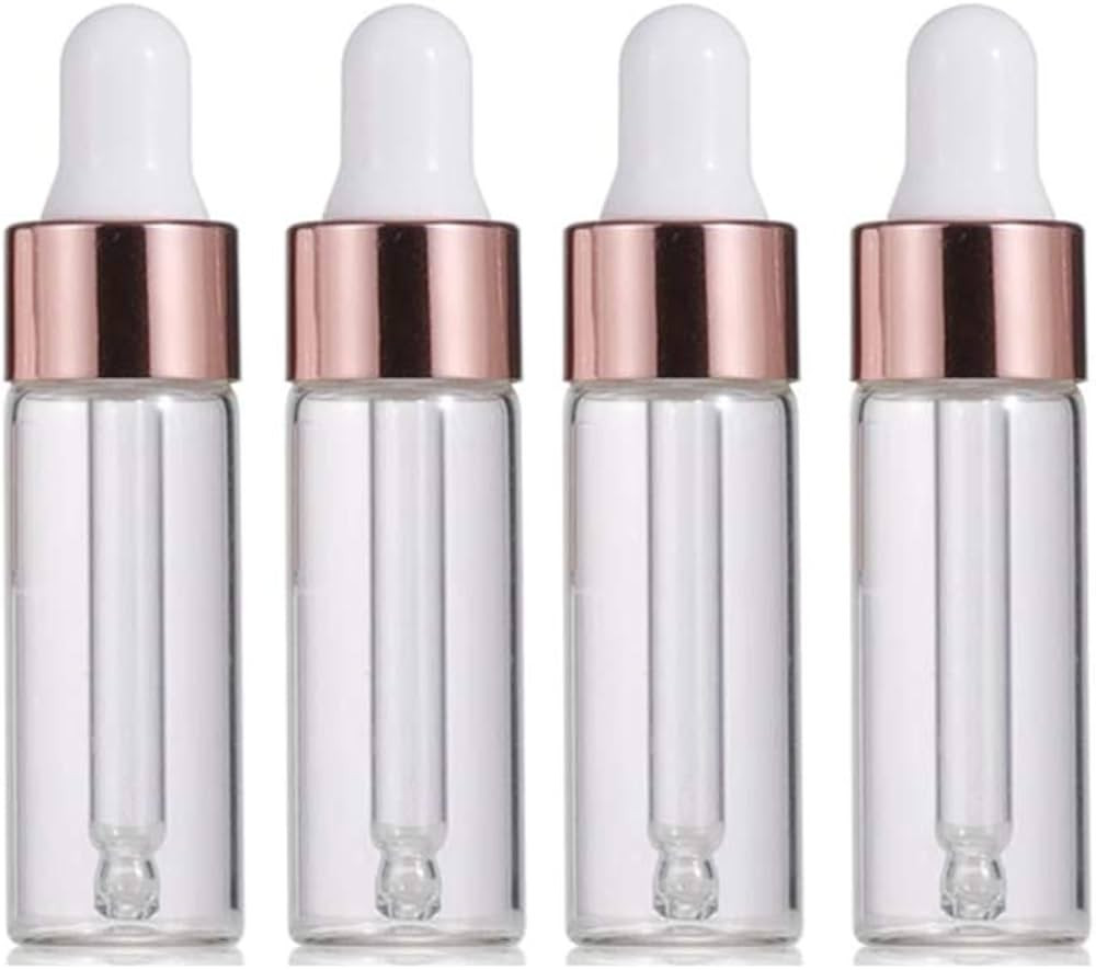 30 Clear Glass Dropper Bottles Essential Oil Sample Perfume Vials Liquid Cosmetic Containers Glas... | Amazon (US)
