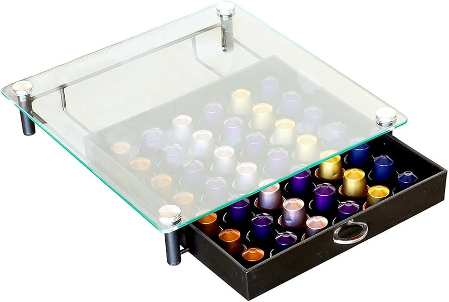 DecoBrothers Tempered Glass Coffee Pod Drawer Compatible with Nespresso Original Line, 42 Capsule... | Amazon (US)