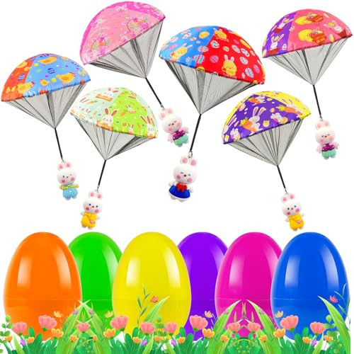 CPSYUB Easter Basket Stuffers Toys for Kids: Prefilled Easter Eggs Stuffers with Parachute Toys for Kids - Easter Egg Fillers Ideas Gifts Outdoor Games for 4 6 8 10 12 Year Old Boys Girls (6 Pack) | Amazon (US)
