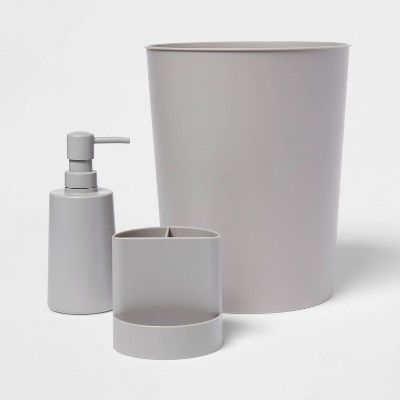3pc Bath Coordinates Bundle Gray - Room Essentials™ | Target