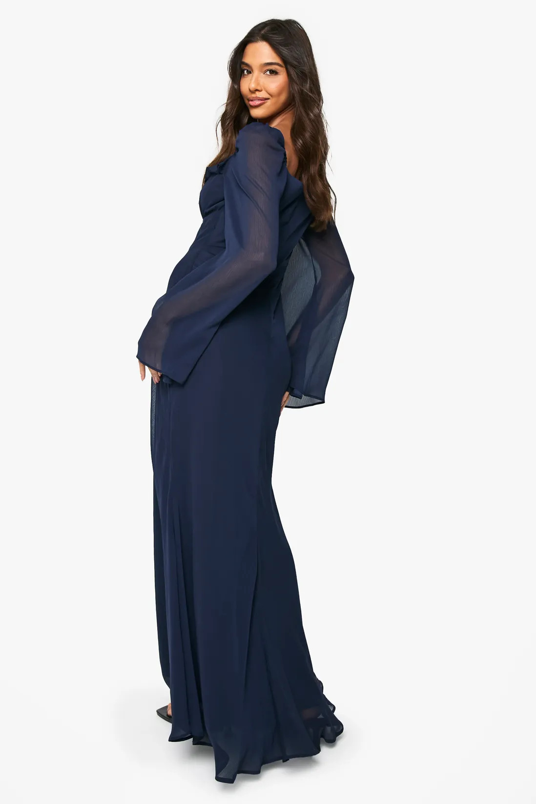 Chiffon Plunge Ruffle Maxi Dress | Boohoo.com (UK & IE)