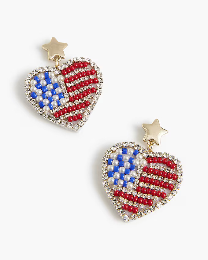 Heart flag statement earrings | J.Crew Factory