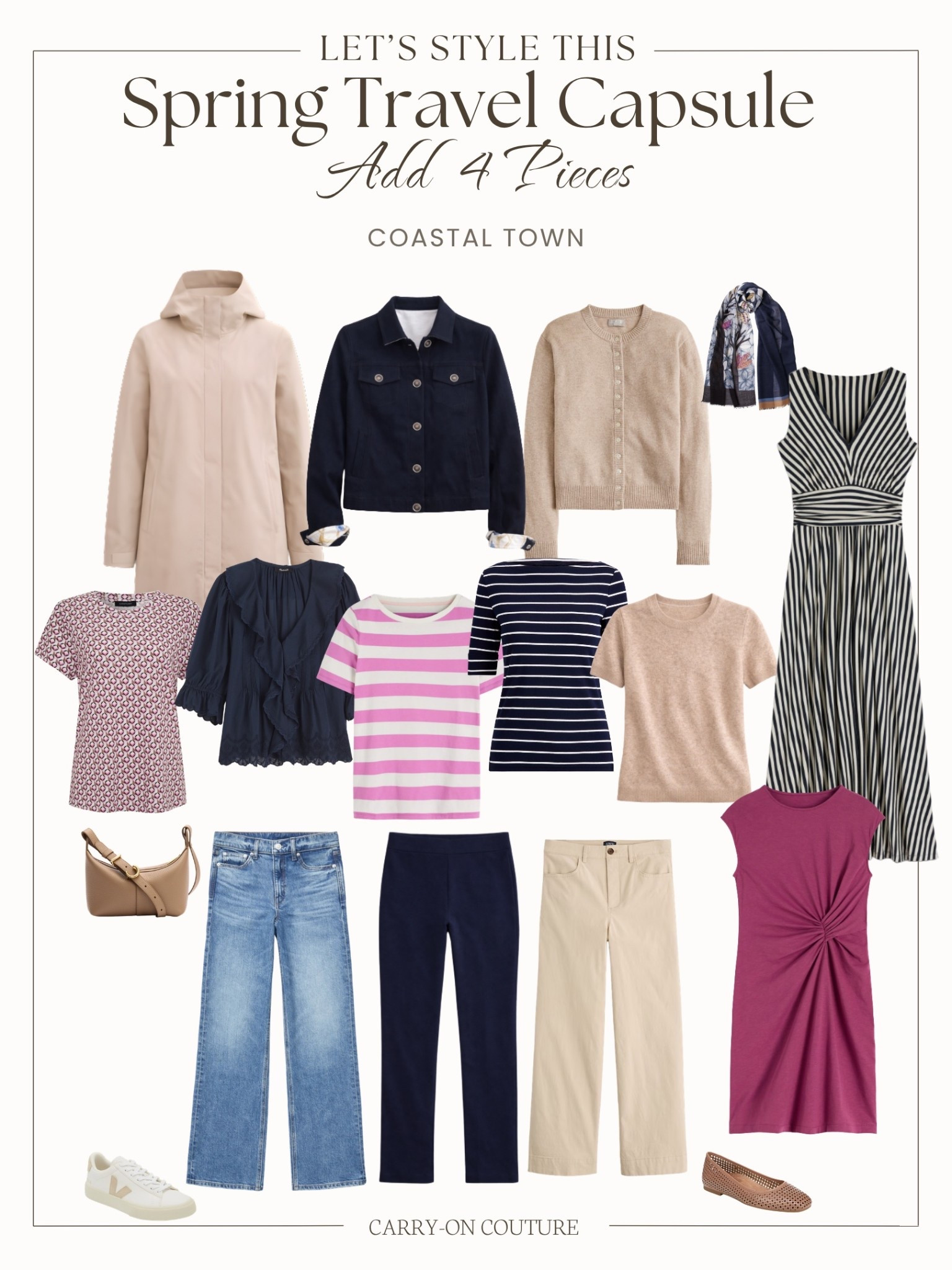 #2 Spring Staples Styled
 The goal isn’t to build a brand new wardrobe for every trip. It’s to have a set of spring staples you can rely on—pieces that mix well, layer easily, and already work for you.

That’s your foundation.

From there, you can shape each trip by adding a few pieces that fit where you’re going and what your days will look like.

In this post, I used the same base and adjusted it three ways:

#LTKTravel #LTKOver40