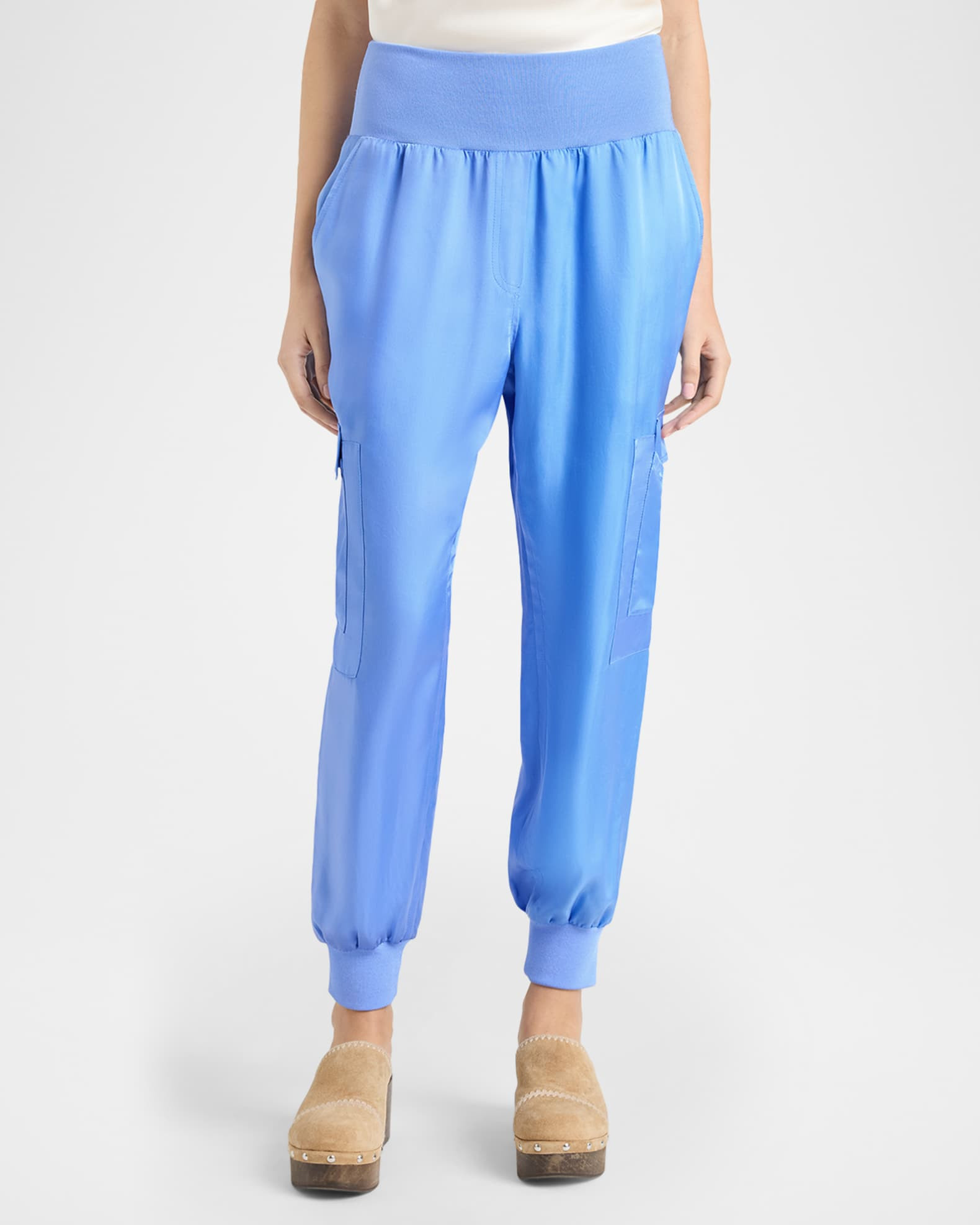Cinq a Sept Tous Les Jours Giles Satin Jogger Pants | Neiman Marcus