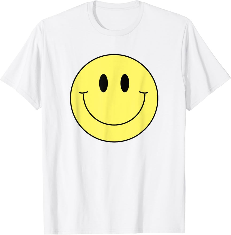 70s Yellow Smile Face Shirt Cute Happy Peace Smiling Face T-Shirt | Amazon (US)