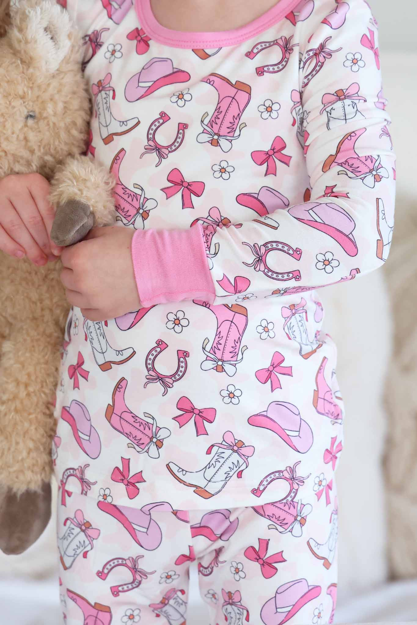 Rodeo Dreams Two Piece Pajama Set | Pink | Caden Lane
