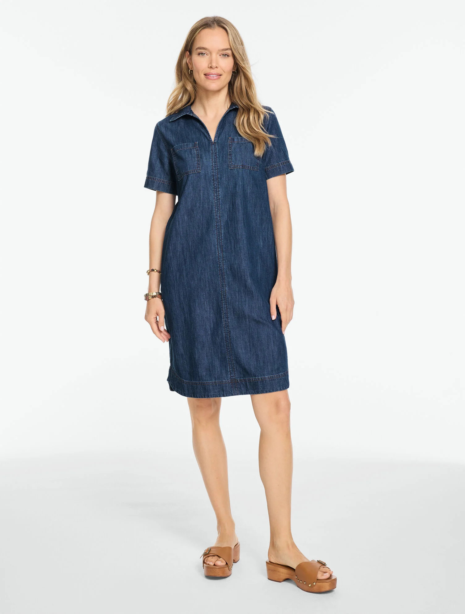 Curved Hem Denim Shirtdress - La Jolla Wash | Talbots