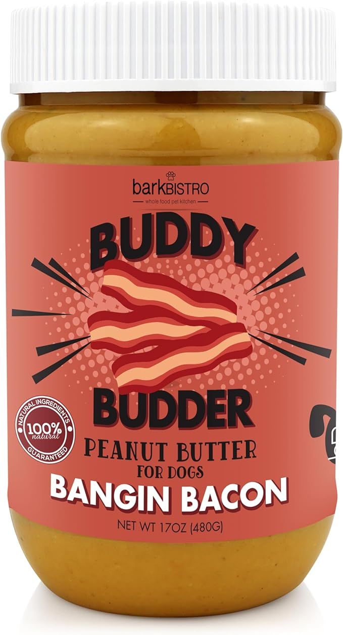 BUDDY BUDDER Bangin Bacon, 100% Natural Dog Peanut Butter, Peanut Butter Dog Treats, Dog Enrichme... | Amazon (US)