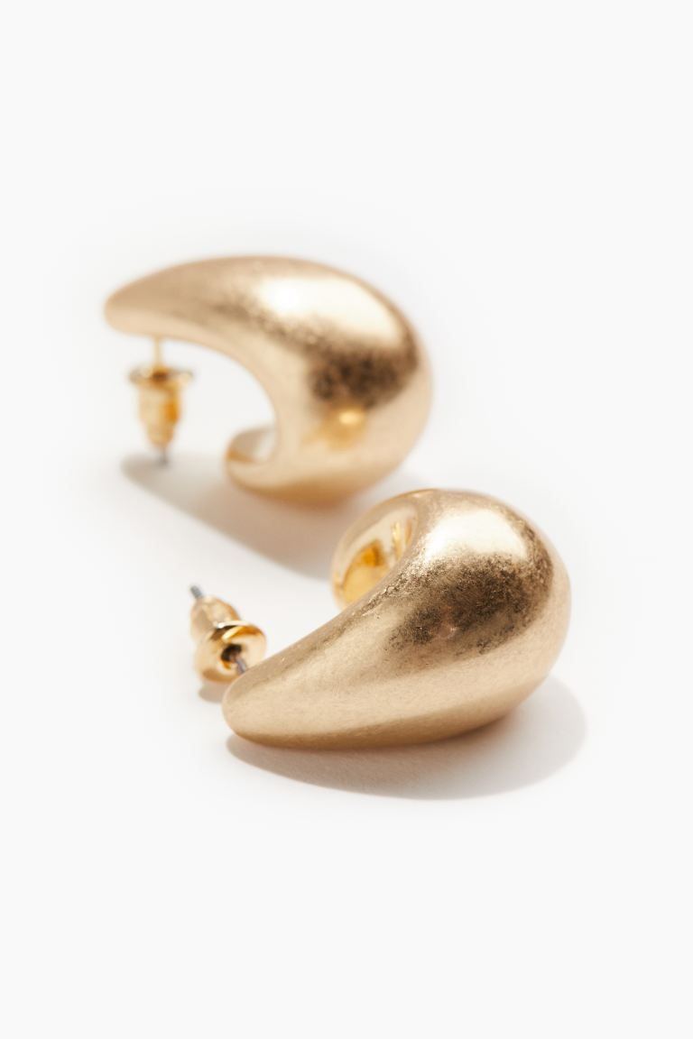 Chunky Dome Earrings - Gold-colored - Ladies | H&M US | H&M (US + CA)