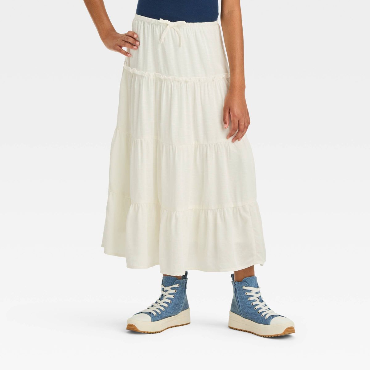 Girls' Tiered Woven Maxi Skirt - art class™ | Target