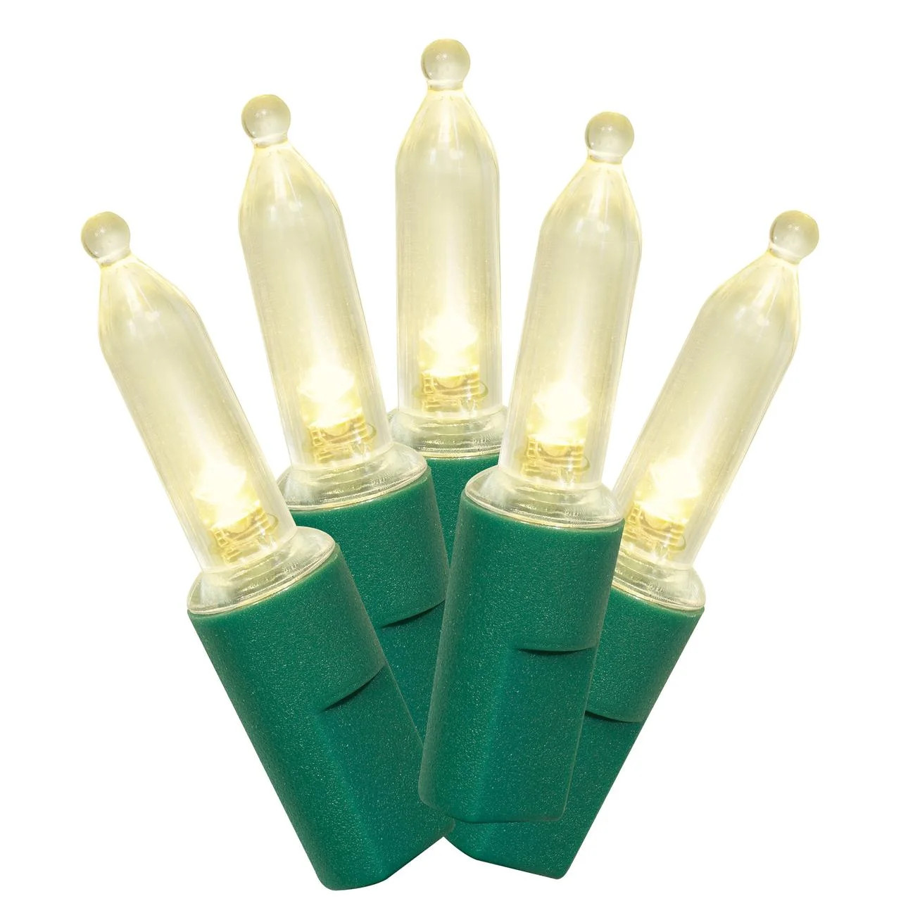 100-Count Warm White LED Mini Christmas Lights with Green Wire, 21', Holiday Time | Walmart (US)