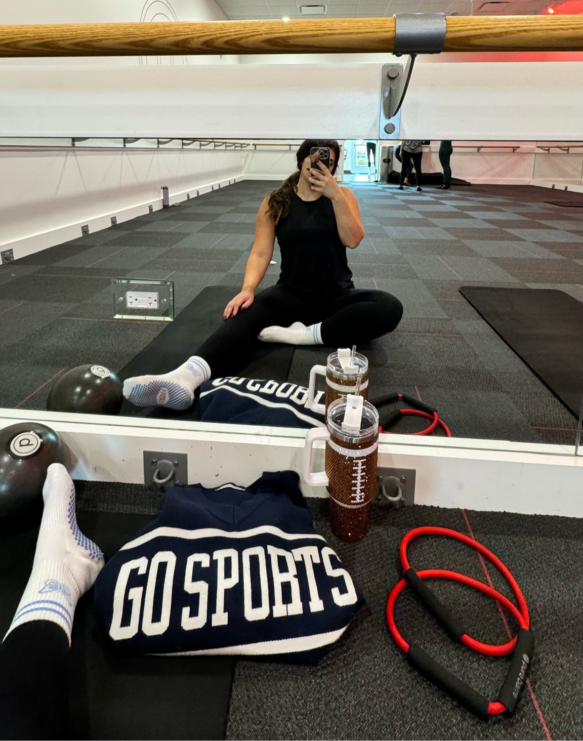 My go to workout clothes are these leggings + tanks and of course have to have the sparkly football tumbler cup + my comfy cozy go sports crewneck sweater!! 

#LTKActive #LTKFindsUnder100 #LTKStyleTip