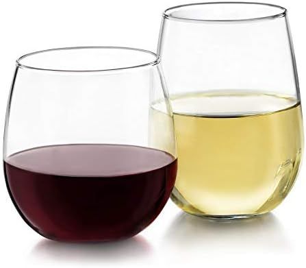 Libbey Stemless 12-Piece Wine Glass Party Set for Red and White Wines | Amazon (US)