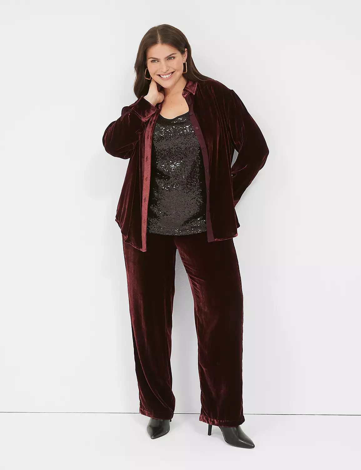 Pull-On Velvet Straight Leg Pant | LaneBryant | Lane Bryant (US)
