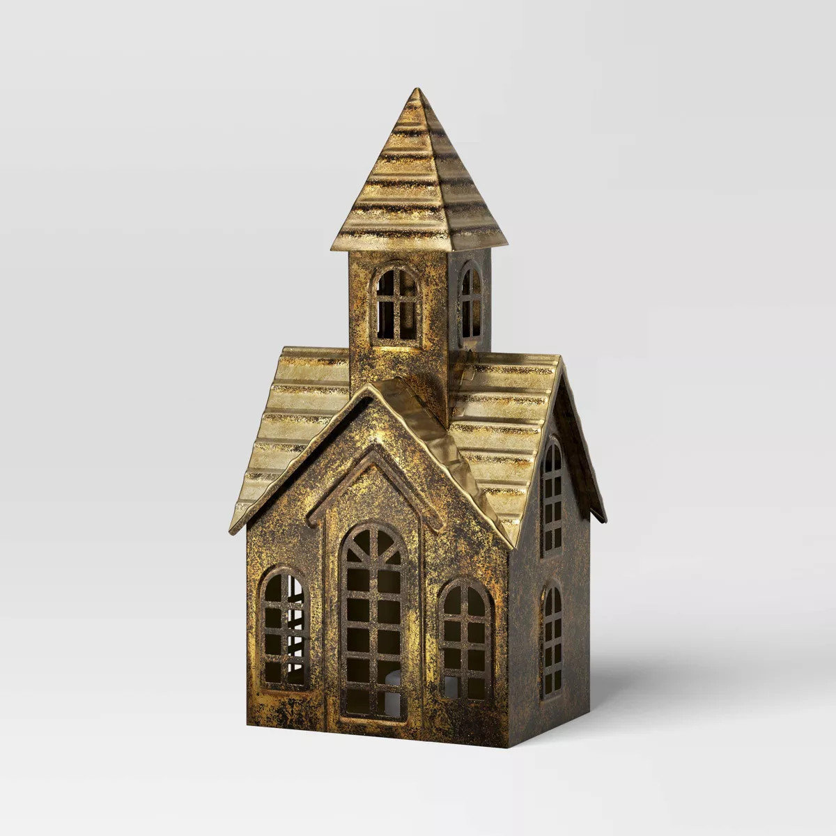 Christmas Lit Metal Church Decor Champagne Gold - Wondershop™ | Target