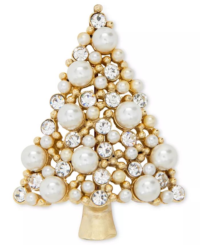 Charter Club Gold-Tone Crystal & Imitation Pearl Tree Pin, Created for Macy's  & Reviews - All Fa... | Macys (US)