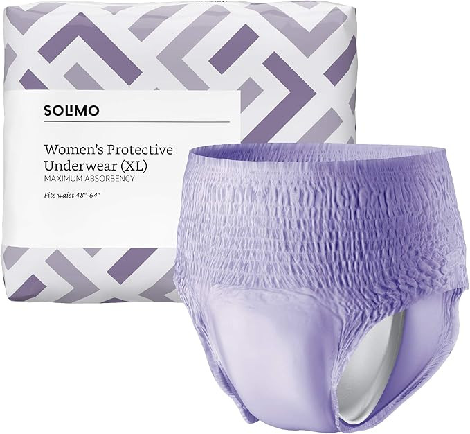 Amazon Brand - Solimo Incontinence & Postpartum Underwear for Women, Maximum Absorbency, Extra La... | Amazon (US)