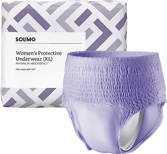 Amazon Brand - Solimo Incontinence & Postpartum Underwear for Women, Maximum Absorbency, Extra La... | Amazon (US)