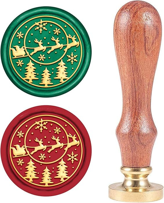 CRASPIRE Santa Claus Christmas Sealing Wax Stamp 25mm Snowflake Sled Reindeer Pine Elk Xmas Wax S... | Amazon (US)