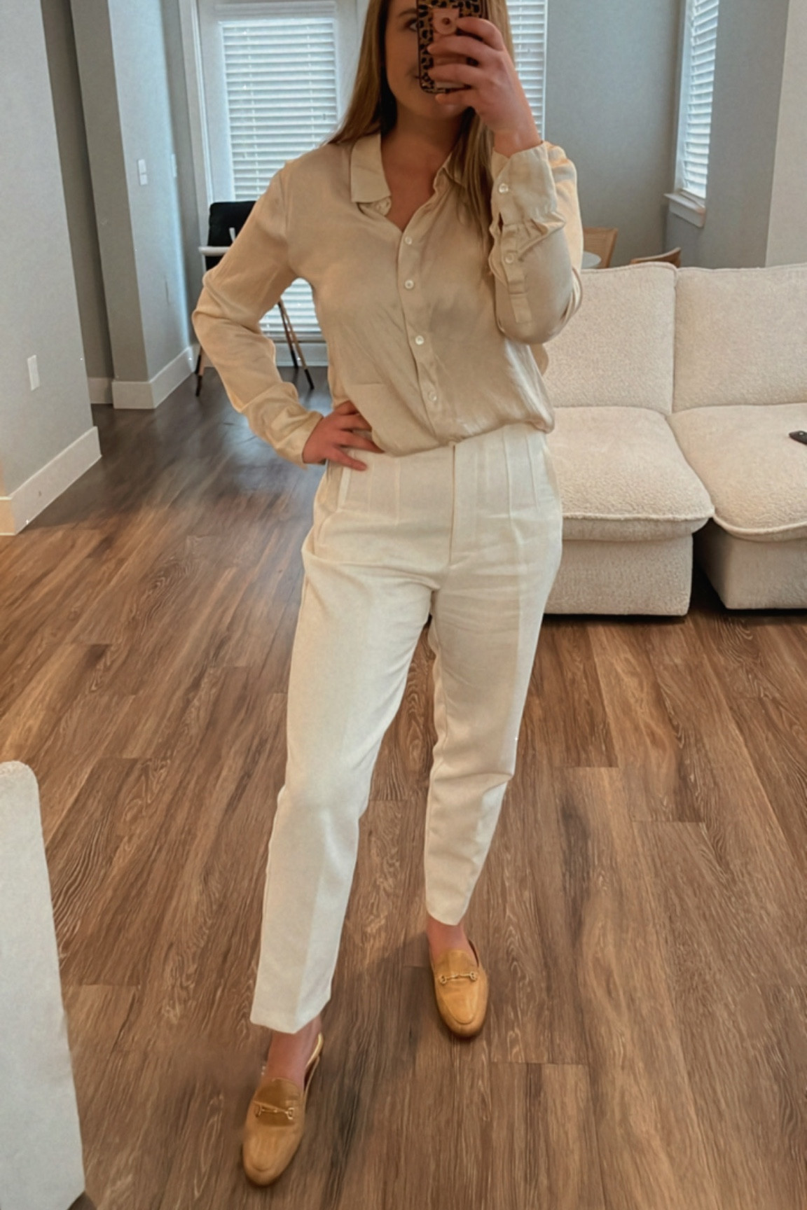 One of my favorite outfits for work! Everything runs TTS.

White slacks - crepe slack pants - work pants - workwear - work tops - silk button up blouse - silk button down tops for women - work shoes - work mules - realtor outfits - office fashion - interview outfits - spring workwear - business casual outfits for spring 



#LTKshoecrush #LTKSeasonal #LTKworkwear