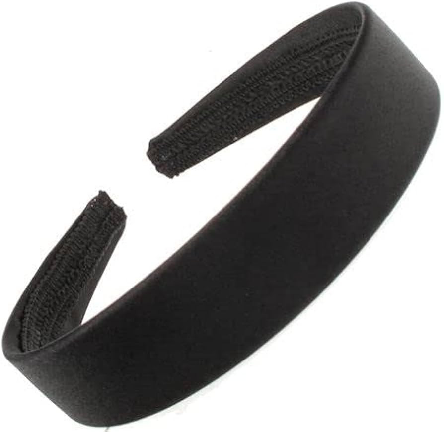 2.5cm (1") Black Satin Covered Plastic Alice Band Hair Band Headband No Teeth for Women Girls by ... | Amazon (UK)