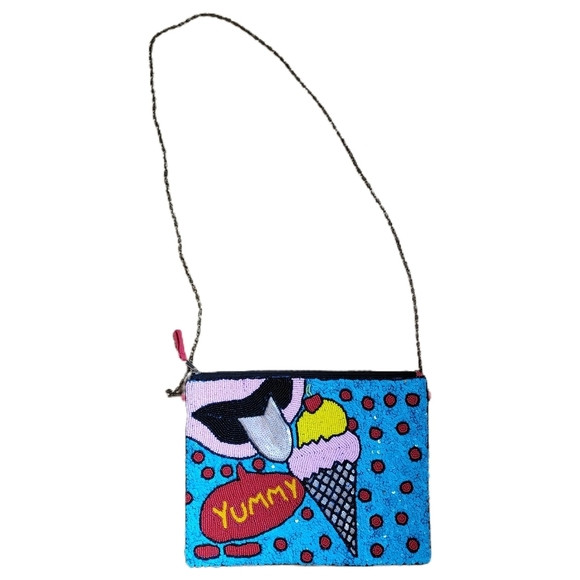 Beaded Crossbody Bag Ice Cream Zip Close Chain Strap Made In India | Poshmark