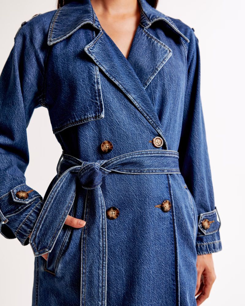 Denim Trench Coat | Abercrombie & Fitch (US)