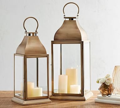 Chester Handmade Brushed Brass Lantern | Pottery Barn (US)