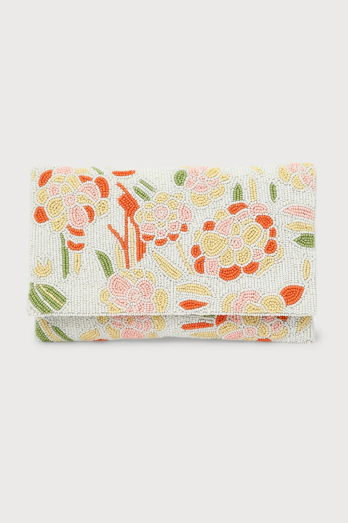 My Favorite Pick White Floral Beaded Clutch | Lulus (US)
