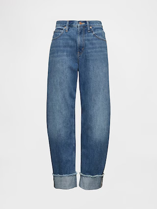 High Rise Cuffed Barrel Jeans | Gap (US)