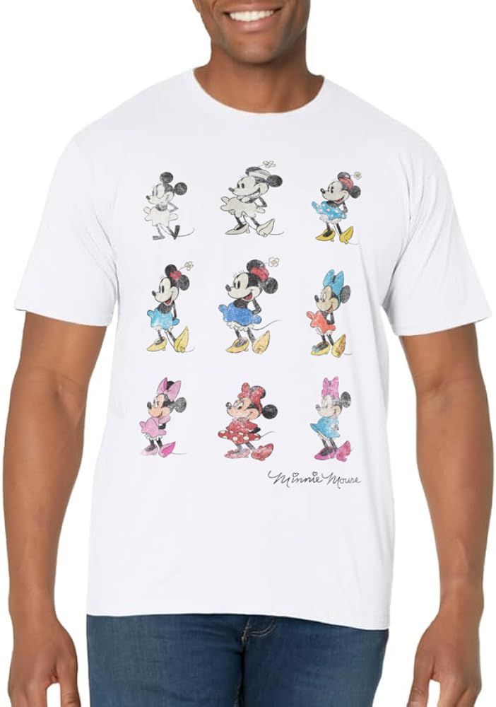 Disney Mickey And Friends Minnie Mouse Through The Years Short Sleeve T-Shirt,Small | Amazon (US)