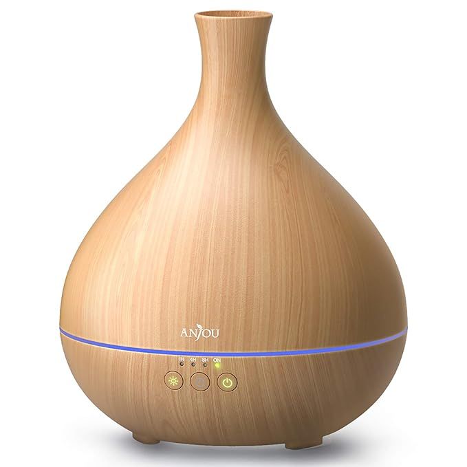 Essential Oil Diffuser, Anjou 500ml Cool Mist Humidifier Wood Grain Aromatherapy Diffuser with 7 ... | Amazon (US)