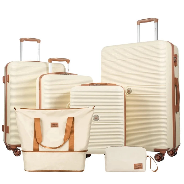 Travelhouse 6 Piece Hardshell Luggage Set Lightweight Suitcase with TSA Lock and Spinner Wheels a... | Walmart (US)
