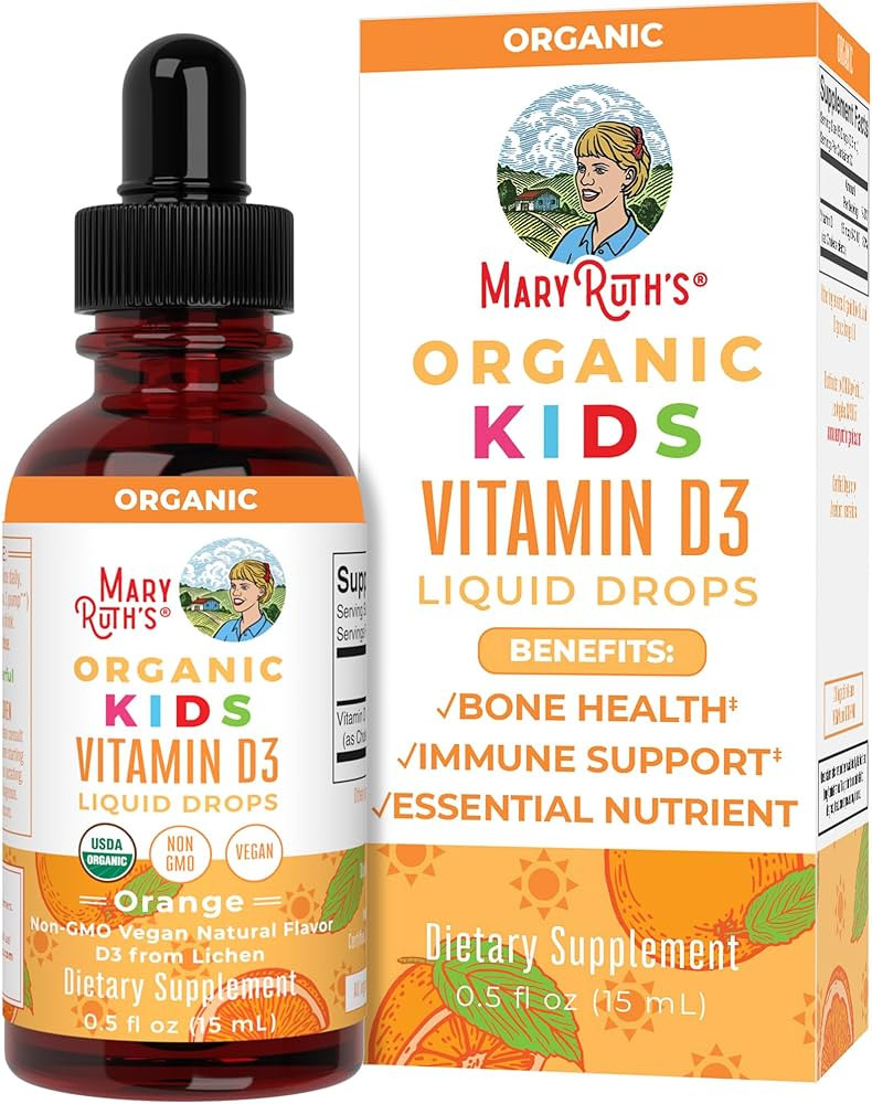 MaryRuth Organics USDA Organic Vitamin D3 Liquid Drops for Kids | 640 IU Vitamin D3 Per Serving |... | Amazon (US)