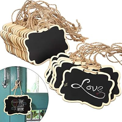 Chalkboard Tags Hanging Wooden Mini Chalkboard Signs Wooden Chalkboard Tags, Hanging Chalkboard L... | Amazon (US)