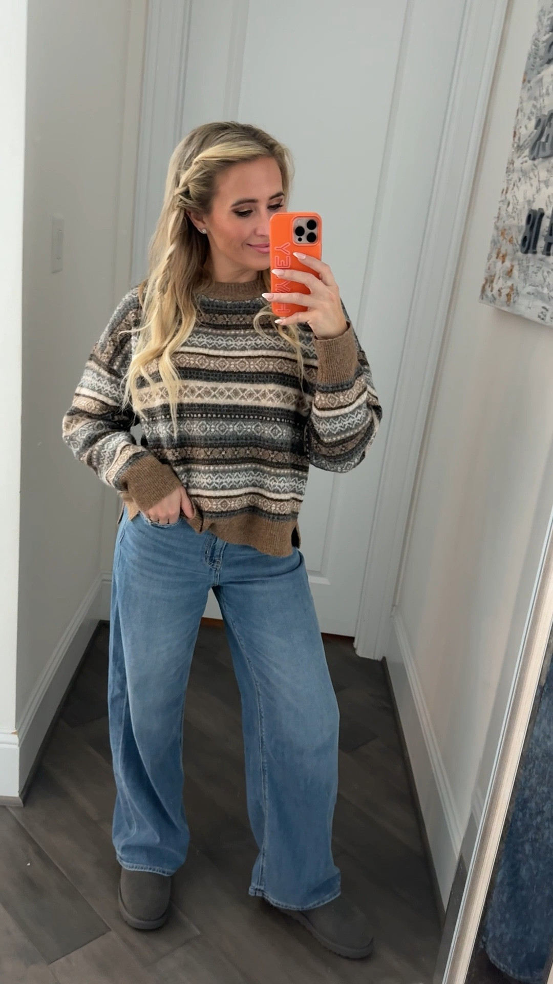 American Eagle try on! Size down on the jeans. They run big. Both items are on major sale! 

Sizing 👉🏻 sweater X-SMALL, jeans 25 regular 

I’m 5’4 | 120 lbs | 32C | 25” Waist | Typically a Small 

#LTKvlog #LTKFindsUnder50 #LTKFindsUnder100