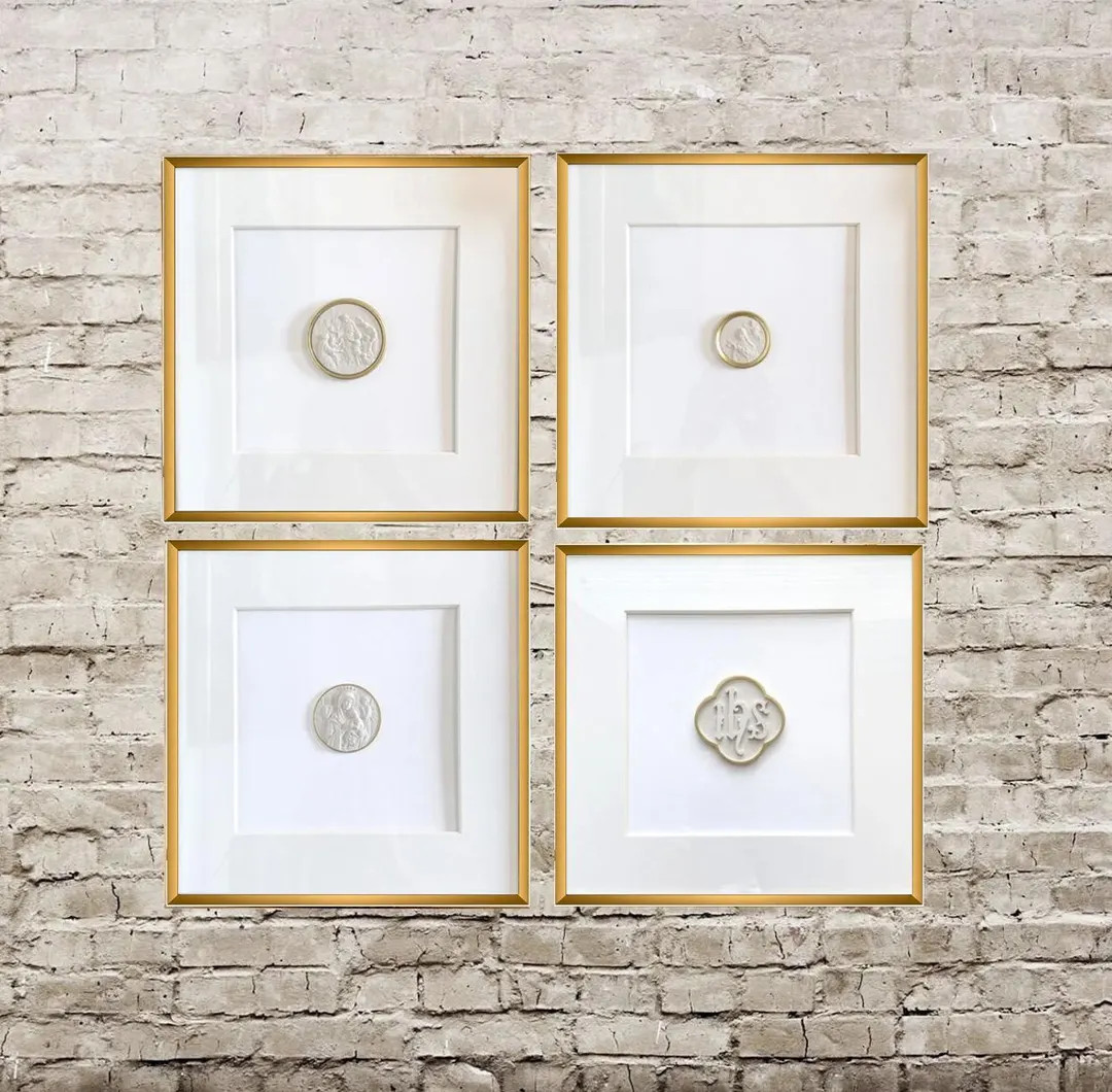 Framed Intaglios, Set of Four, Framed and Matted, Religious, Intaglio Art, Catholic - Etsy | Etsy (US)