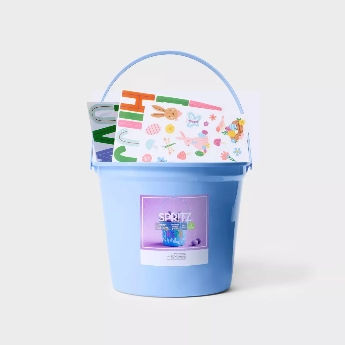 Plastic Blue Easter Bucket with Stickers - Spritz™ | Target