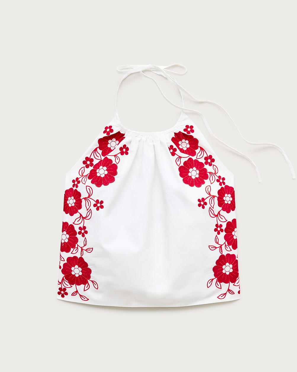 Halter tank top with floral embroidery | J. Crew US