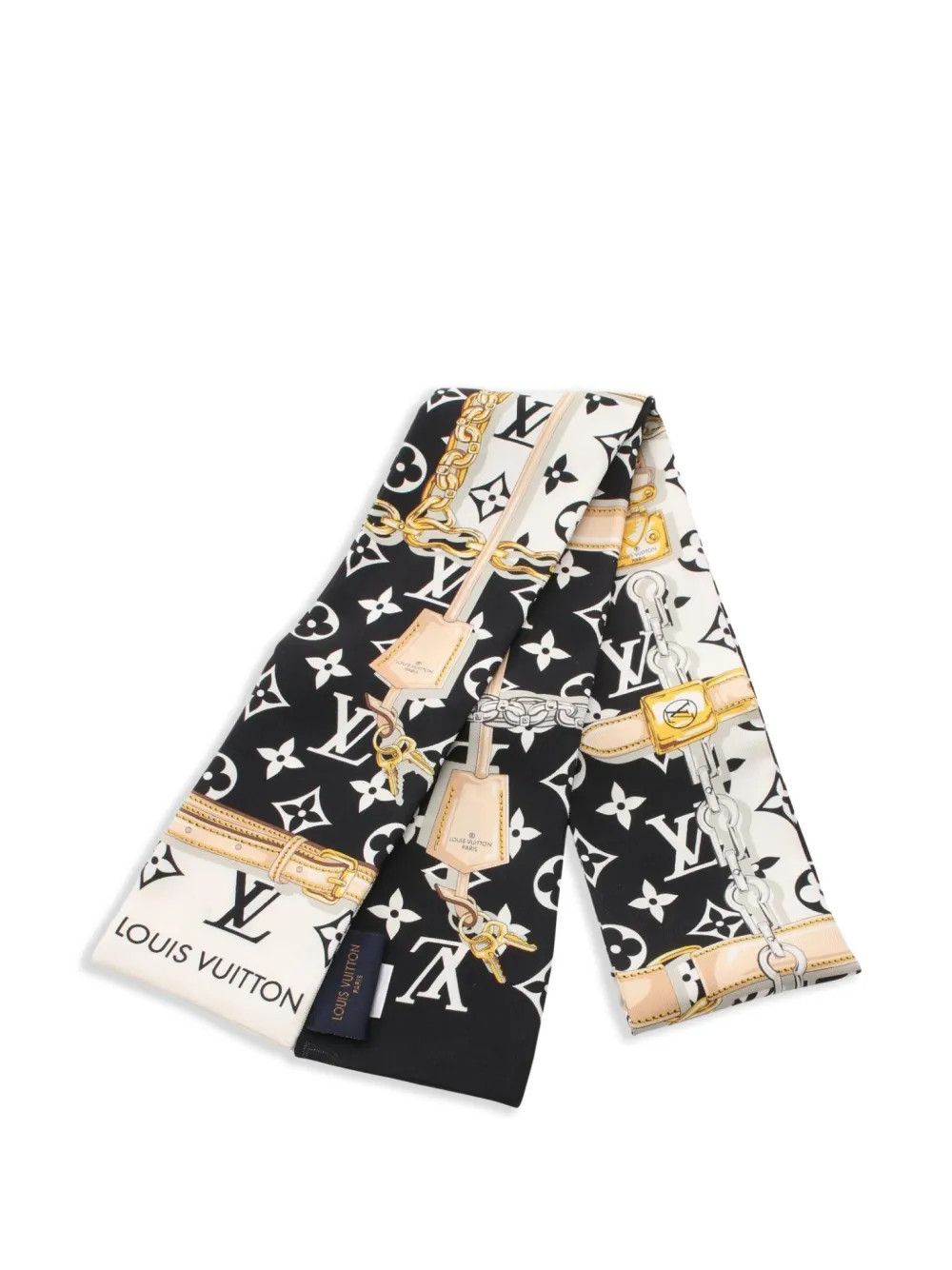 Louis Vuitton Pre-Owned 2020 Confidential silk scarf - Black | Farfetch Global