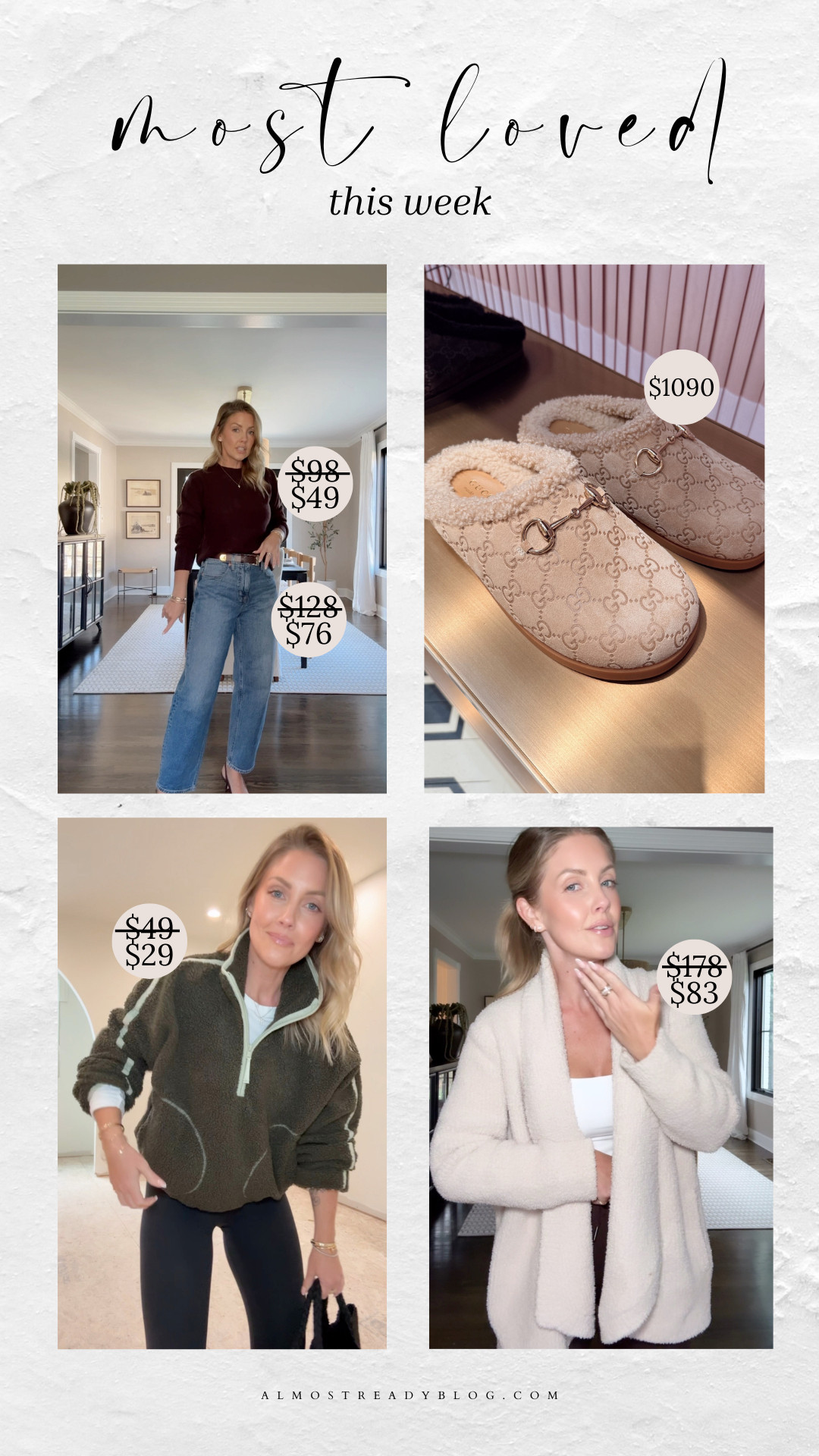 Most loved, Barefoot Dreams sale, sherpa jacket, gucci mules, cozy style, fall style, Amanda West, Almost Ready Blog. 

 

#LTKSaleAlert #LTKFindsUnder100