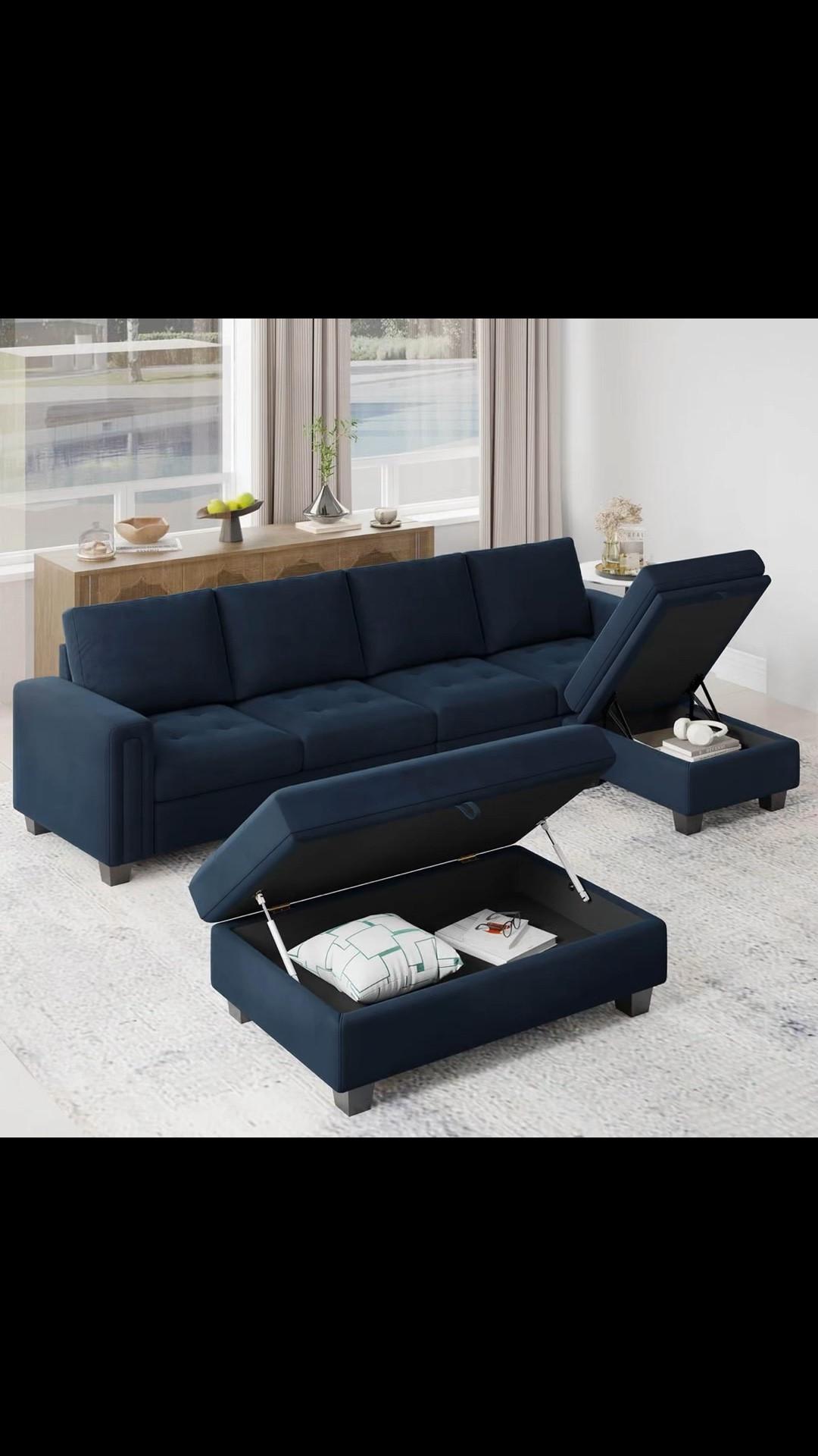 Shavera Velvet Upholstered Modular Sectional Sofa with Tufted Seat Cushions and Storage Ottoman

#LTKmomlife #LTKxMadewell #LTKstorytime