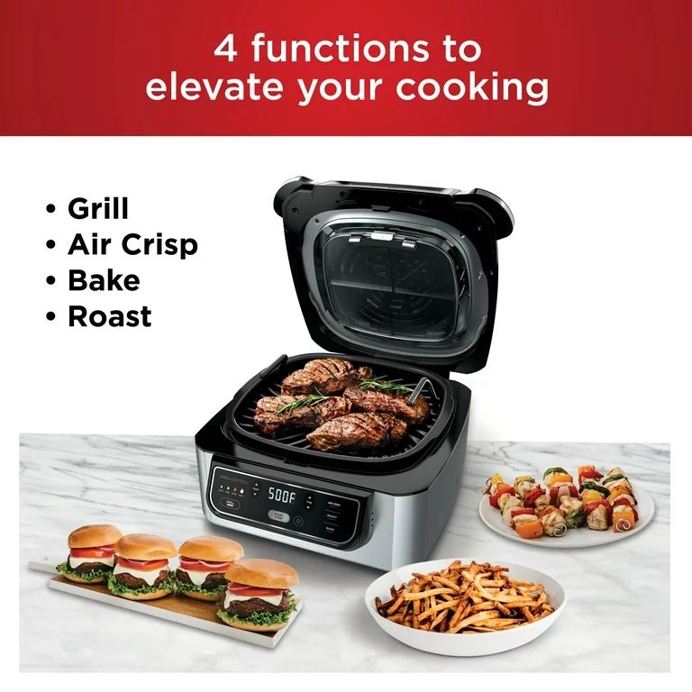 Ninja® Foodi™ 4-in-1 Indoor Grill with 4-Quart Air Fryer, Roast, & Bake, AG300 - Walmart.com | Walmart (US)