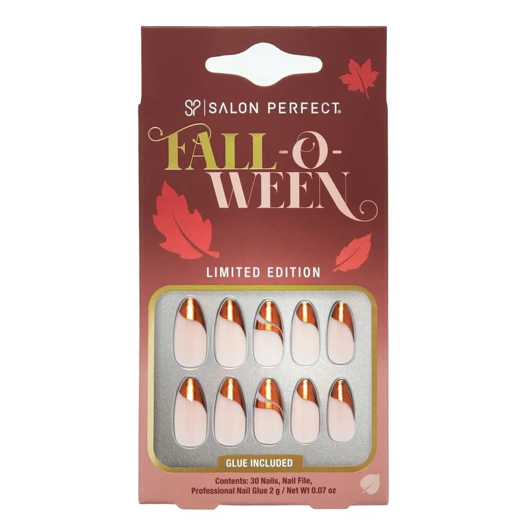 Salon Perfect Falloween Press On Nails, 315 Copper Swirl, File & Glue Included, 30 Nails - Walmar... | Walmart (US)