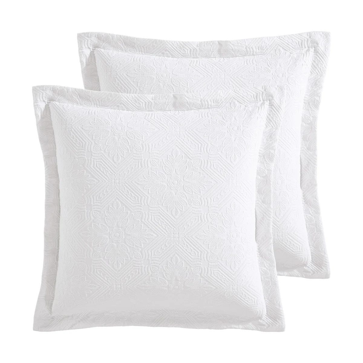 Matelasse Bright White Euro Sham set of 2 | Levtex Home