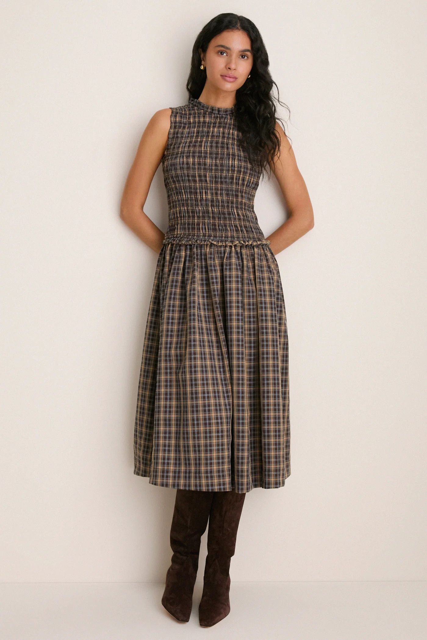 Harvest Tartan Smocked Olivia Midi Dress | Tuckernuck (US)